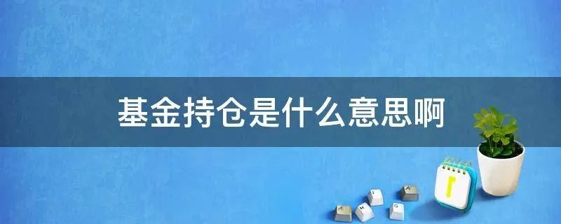 基金持仓是什么意思啊
