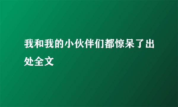 我和我的小伙伴们都惊呆了出处全文