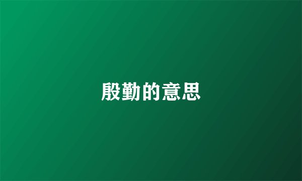 殷勤的意思