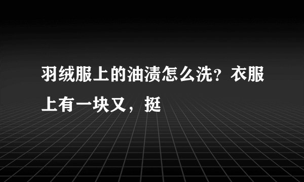 羽绒服上的油渍怎么洗？衣服上有一块又，挺