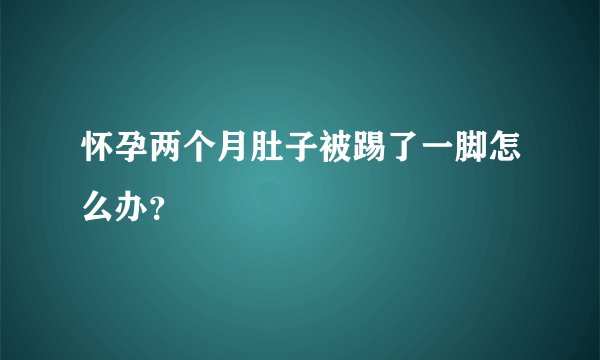 怀孕两个月肚子被踢了一脚怎么办？