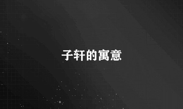 子轩的寓意