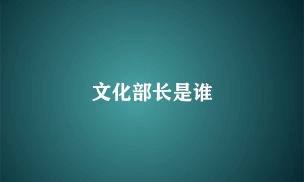 文化部长是谁