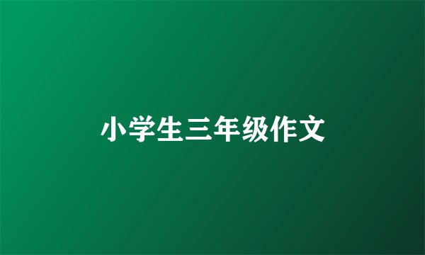小学生三年级作文