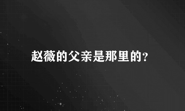赵薇的父亲是那里的?