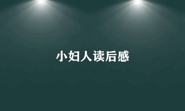 小妇人读后感