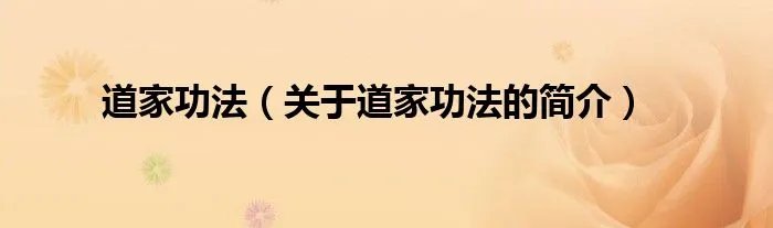 道家功法（关于道家功法的简介）