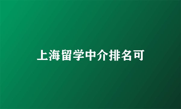 上海留学中介排名可
