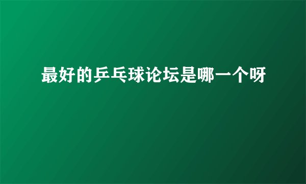 最好的乒乓球论坛是哪一个呀