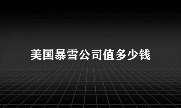 美国暴雪公司值多少钱