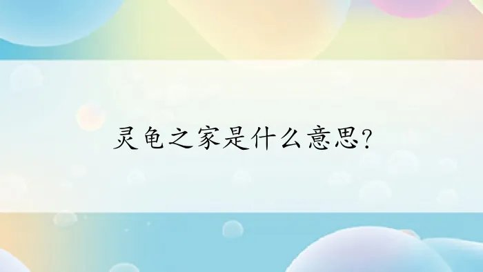 灵龟之家是什么意思?