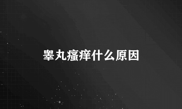 睾丸瘙痒什么原因