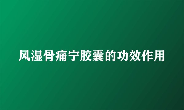 风湿骨痛宁胶囊的功效作用