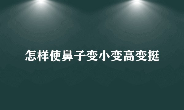 怎样使鼻子变小变高变挺