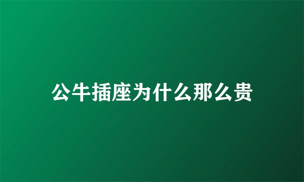 公牛插座为什么那么贵