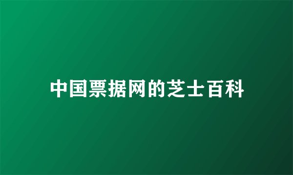 中国票据网的芝士百科