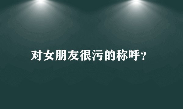 对女朋友很污的称呼?