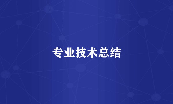 专业技术总结