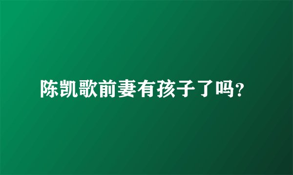陈凯歌前妻有孩子了吗？
