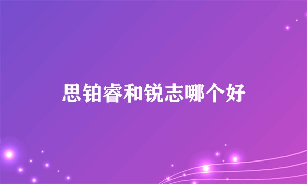 思铂睿和锐志哪个好