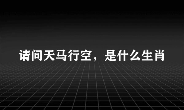请问天马行空，是什么生肖