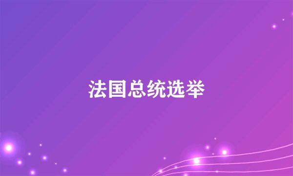 法国总统选举