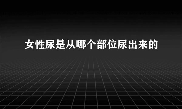 女性尿是从哪个部位尿出来的