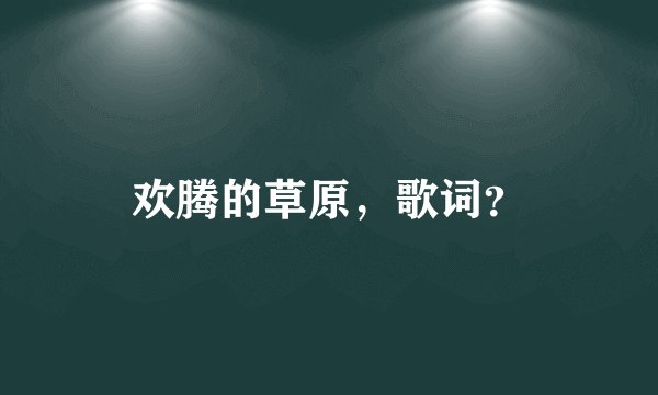 欢腾的草原，歌词？
