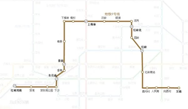 深圳地铁9号线途径哪些站?