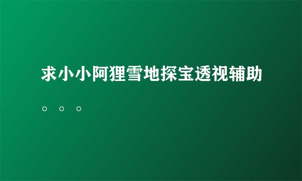 求小小阿狸雪地探宝透视辅助。。。