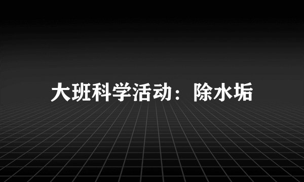 大班科学活动：除水垢