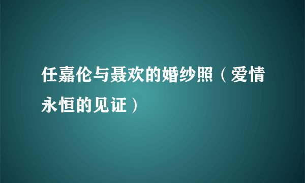 任嘉伦与聂欢的婚纱照（爱情永恒的见证）