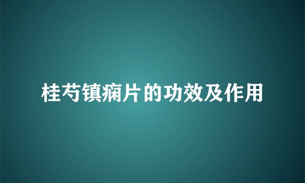 桂芍镇痫片的功效及作用