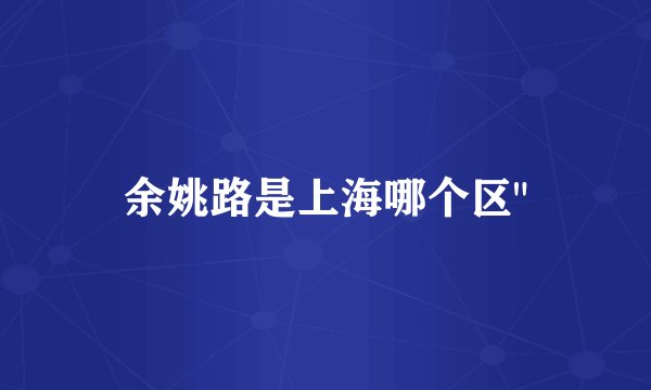 余姚路是上海哪个区