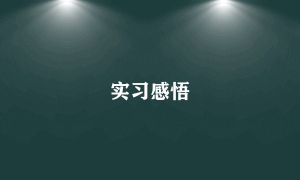实习感悟