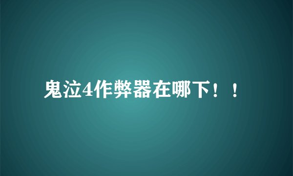 鬼泣4作弊器在哪下!!