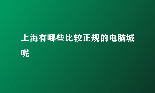 上海有哪些比较正规的电脑城呢