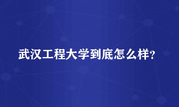 武汉工程大学到底怎么样?