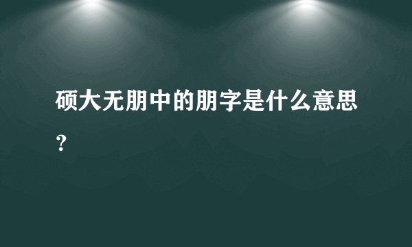 硕大无朋中的朋字是什么意思？