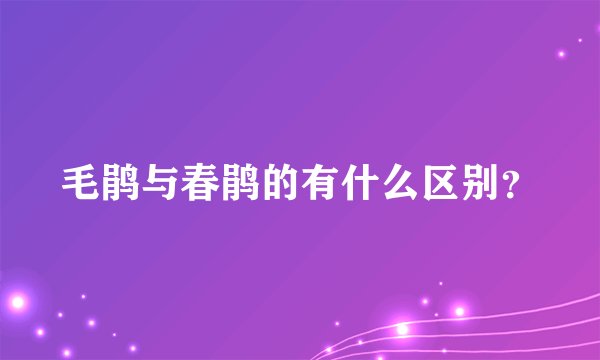 毛鹃与春鹃的有什么区别?