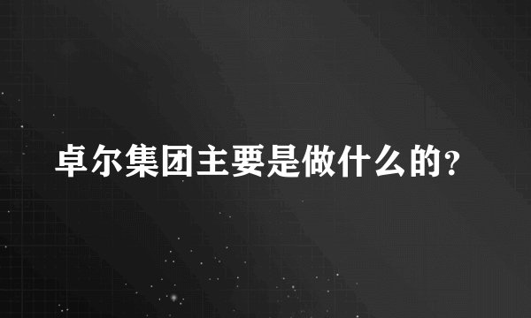 卓尔集团主要是做什么的？