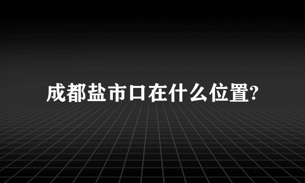 成都盐市口在什么位置?