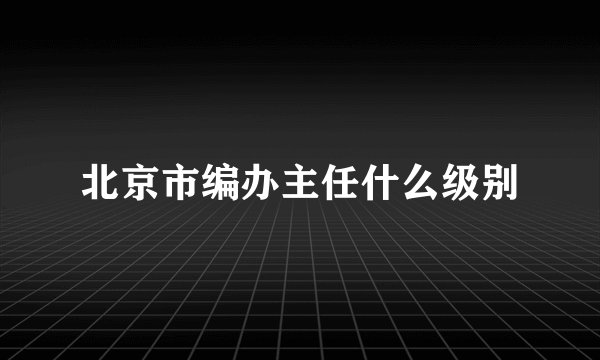 北京市编办主任什么级别