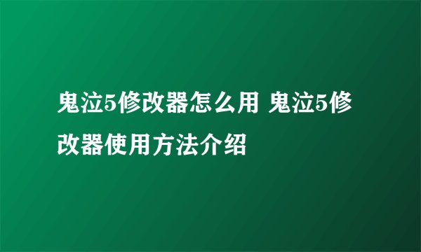 鬼泣5修改器怎么用 鬼泣5修改器使用方法介绍