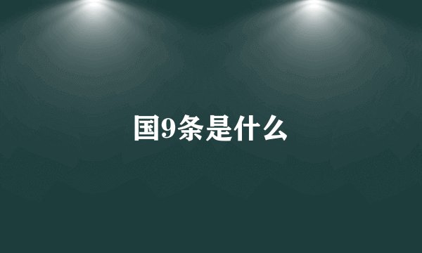 国9条是什么