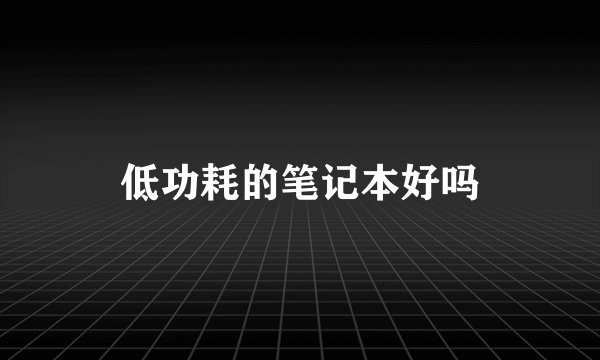 低功耗的笔记本好吗