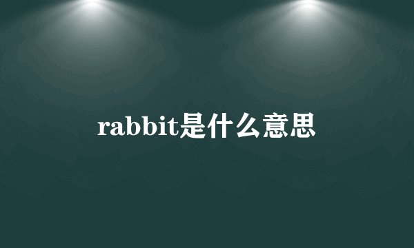 rabbit是什么意思