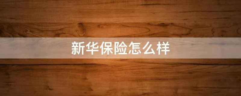 新华保险怎么样