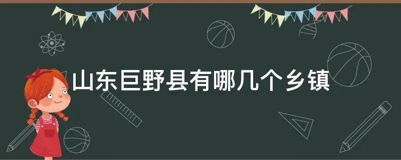 山东巨野县有哪几个乡镇