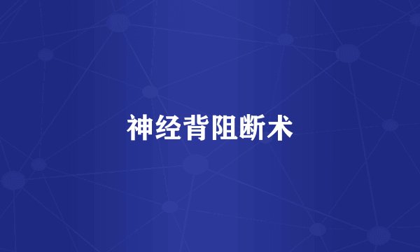 神经背阻断术